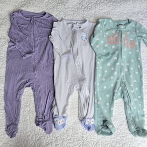 Carter's Girls Footed Sleeper Pajamas 6 Months